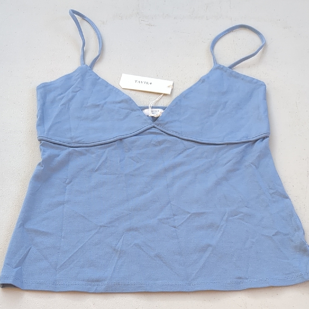 Tavik Blue Sleeveless Crop Camisole